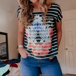 Striped Flower Top